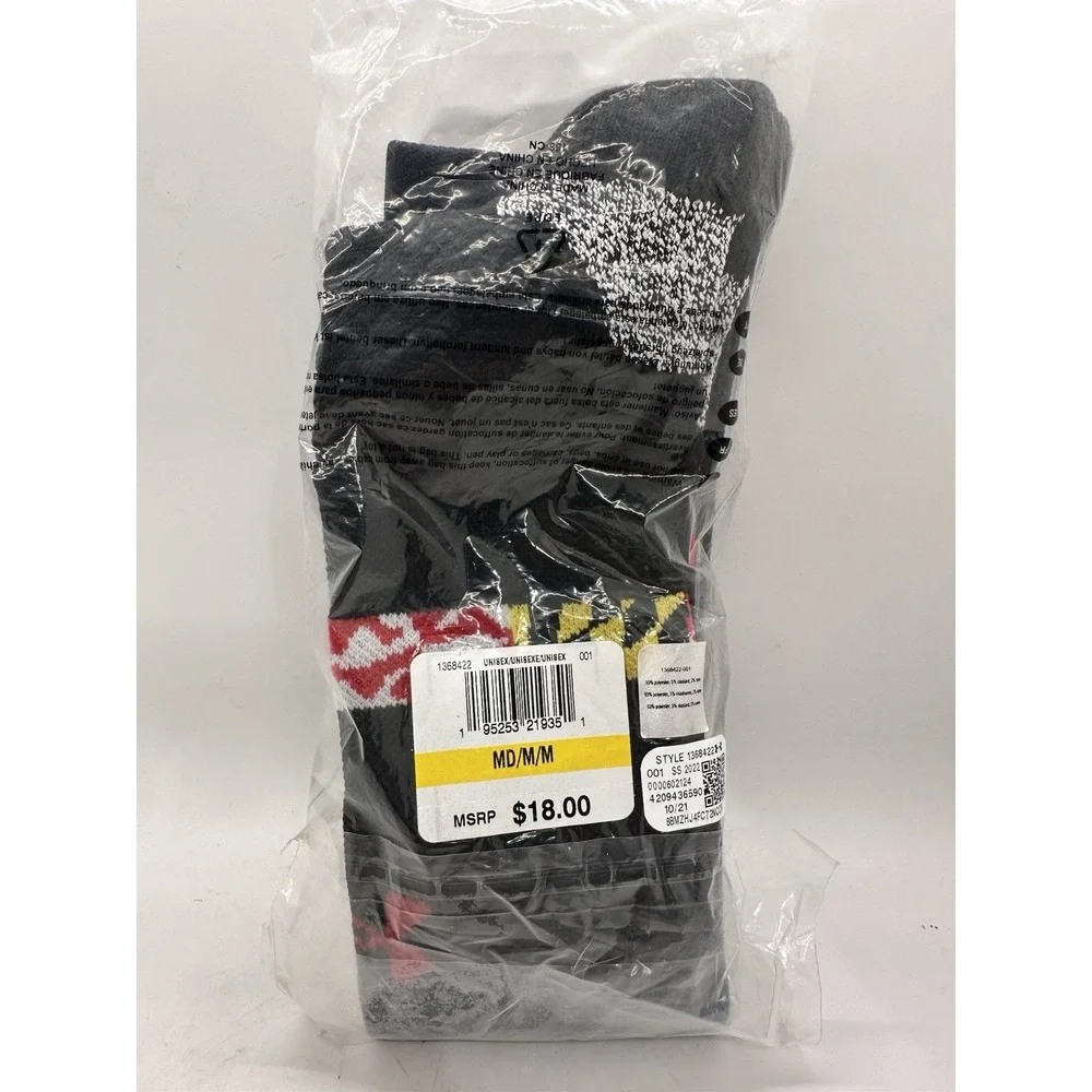 Under Armour Maryland Flag Over The Calf Soccer‎ Socks Black Red Size M NWT